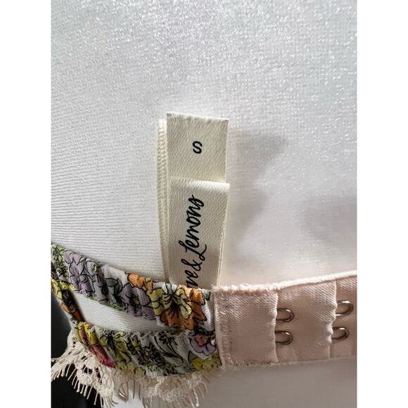 For Love and Lemons Calico Prairie Floral and Lace Print Boho Cottagecore Bra S - Picture 6 of 7